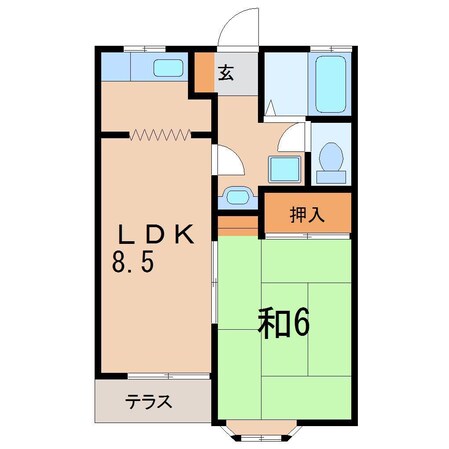 ブルーハイツ西池の物件間取画像